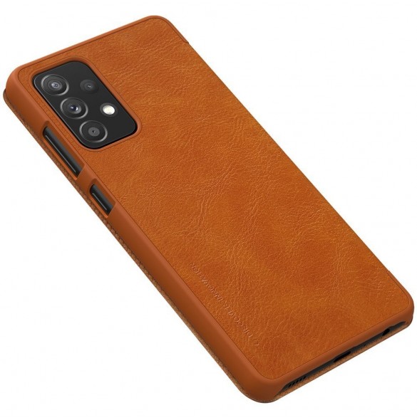 Nillkin Qin original läderfodral till Samsung Galaxy A72 4G brun