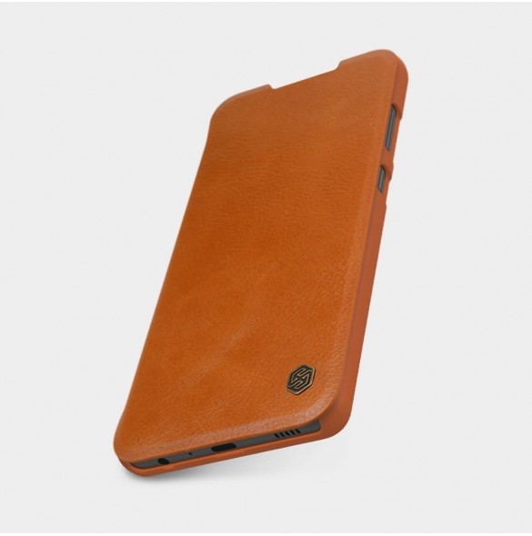Nillkin Qin original läderfodral till Samsung Galaxy A72 4G brun