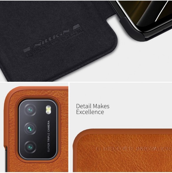 Nillkin Qin original läderfodral till Xiaomi Poco M3 svart