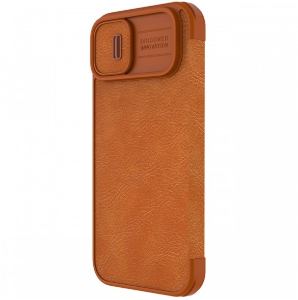 Nillkin Qin Pro Läderfodral iPhone 14 Plus 6.7 2022 Brun