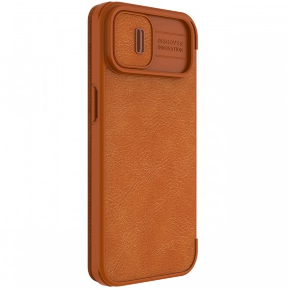 Nillkin Qin Pro Läderfodral iPhone 14 Plus 6.7 2022 Brun
