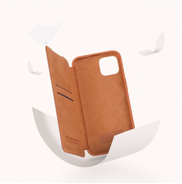 Nillkin Qin Pro Läderfodral iPhone 14 Plus 6.7 2022 Brun