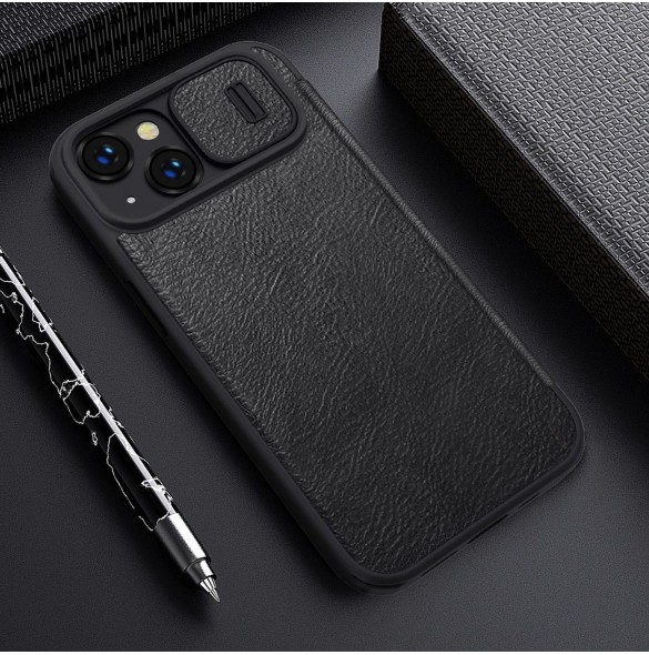 Nillkin Qin Pro Läderfodral iPhone 14 Plus 6.7 2022 Brun