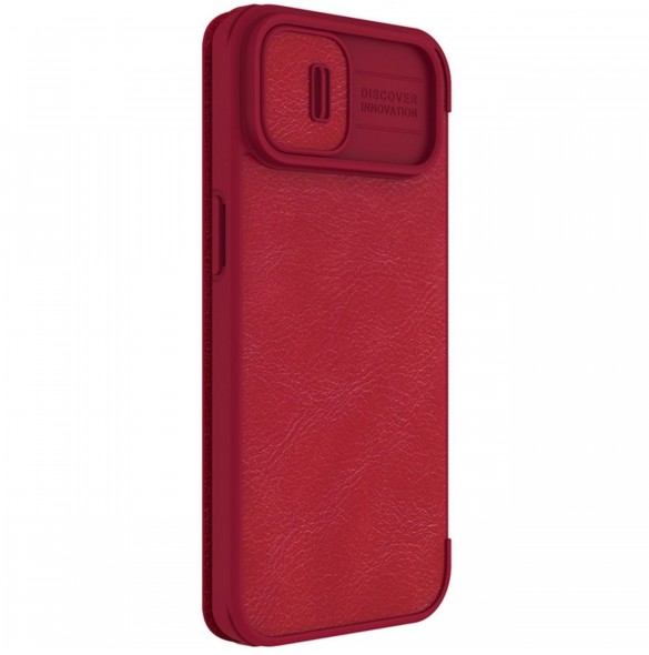 Nillkin Qin Pro Läderfodral iPhone 14 Plus 6.7 2022 Röd