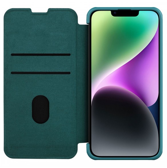 Nillkin Qin Pro Läderfodral-enligt läder iPhone 14 Plus 6.7 2022 Exuberant Green
