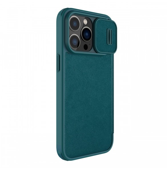 Nillkin Qin Pro Läderfodral-enkelt läder iPhone 14 Pro Max 6.7 2022 Exuberant Green