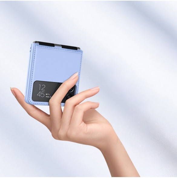 Nillkin Qin Vegan Läderfodral till Samsung Galaxy Z Flip 4 skal tillverkat av ekologiskt läderställ svart
