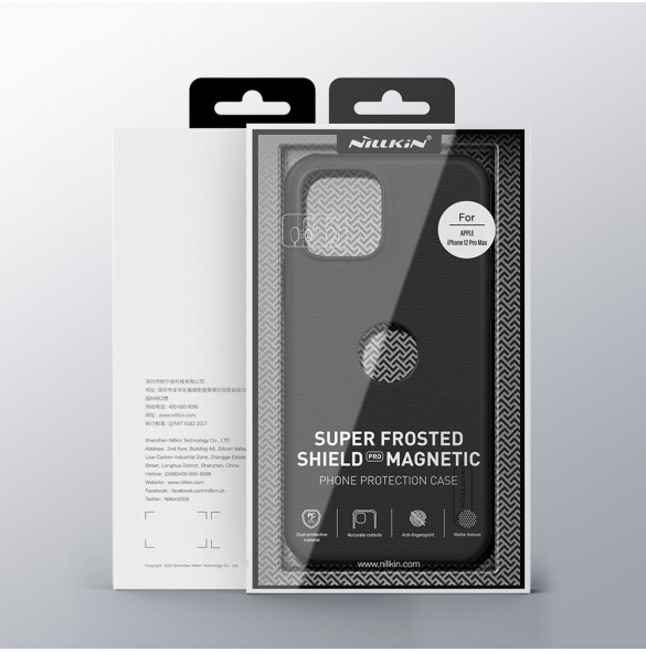 Nillkin Super Frosted Shield Fodral + stöd för iPhone 12 Pro Max svart