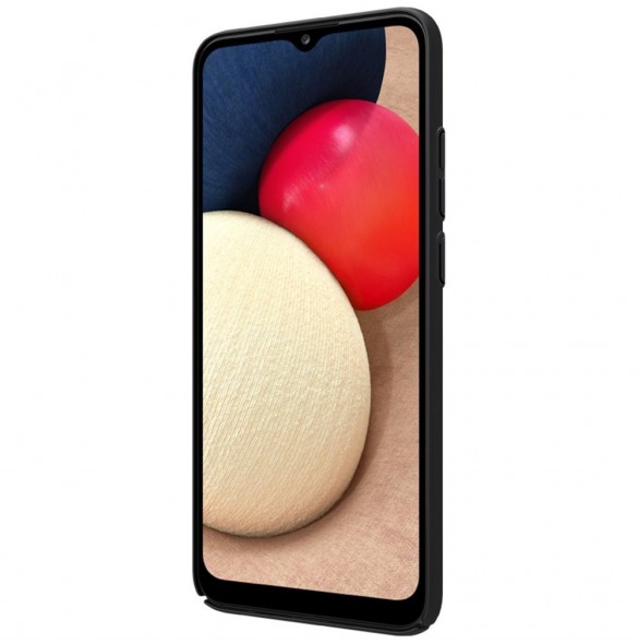 Nillkin Super Frosted Shield Fodral + stöd för Samsung Galaxy A02s EU svart