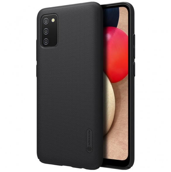 Nillkin Super Frosted Shield Fodral + stöd för Samsung Galaxy A02s EU svart