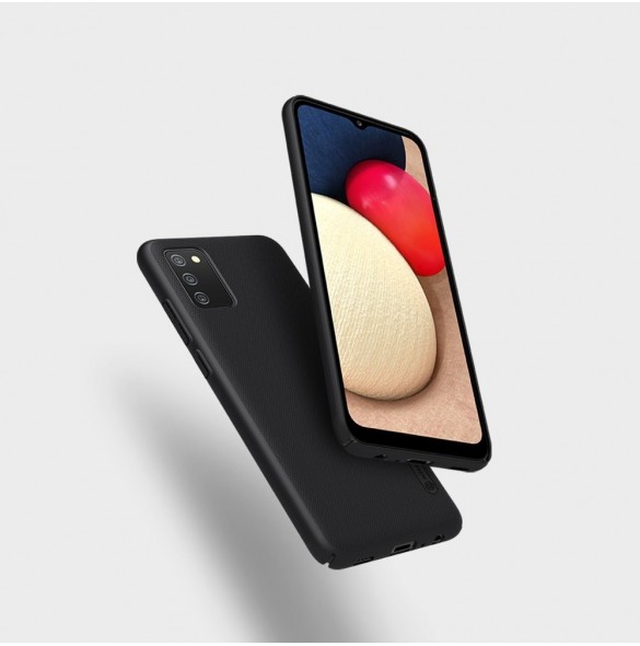 Nillkin Super Frosted Shield Fodral + stöd för Samsung Galaxy A02s EU svart