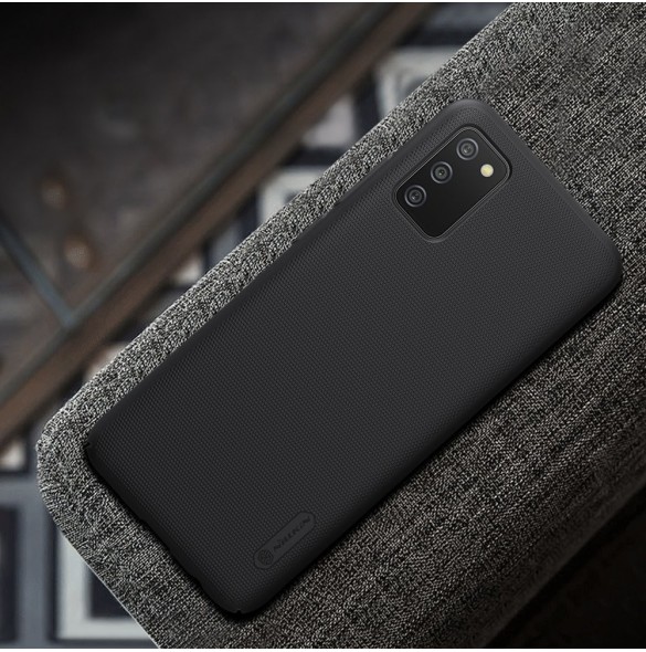 Nillkin Super Frosted Shield Fodral + stöd för Samsung Galaxy A02s EU svart