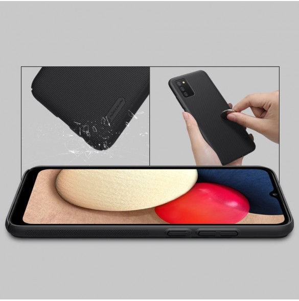 Nillkin Super Frosted Shield Fodral + stöd för Samsung Galaxy A02s EU svart