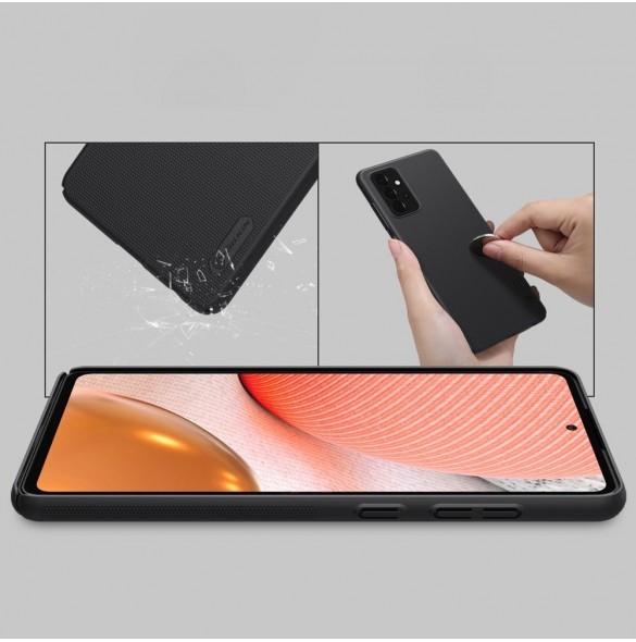 Nillkin Super Frosted Shield Fodral + stöd för Samsung Galaxy A72 4G svart