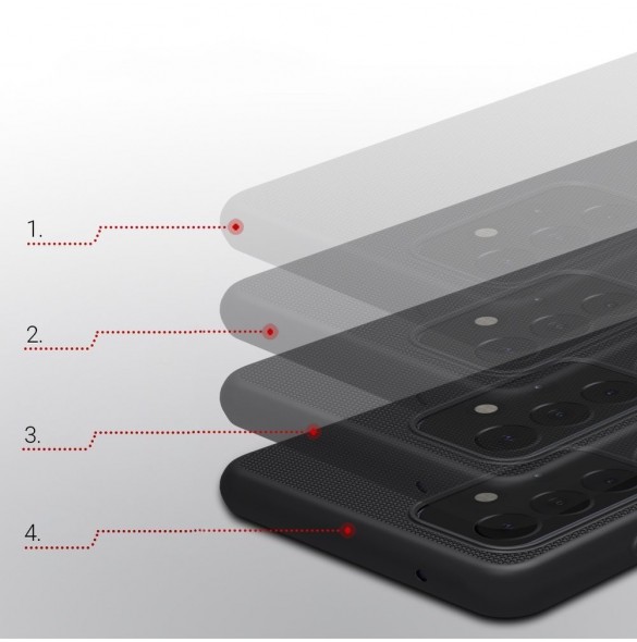 Nillkin Super Frosted Shield Fodral + stöd för Samsung Galaxy A72 4G svart
