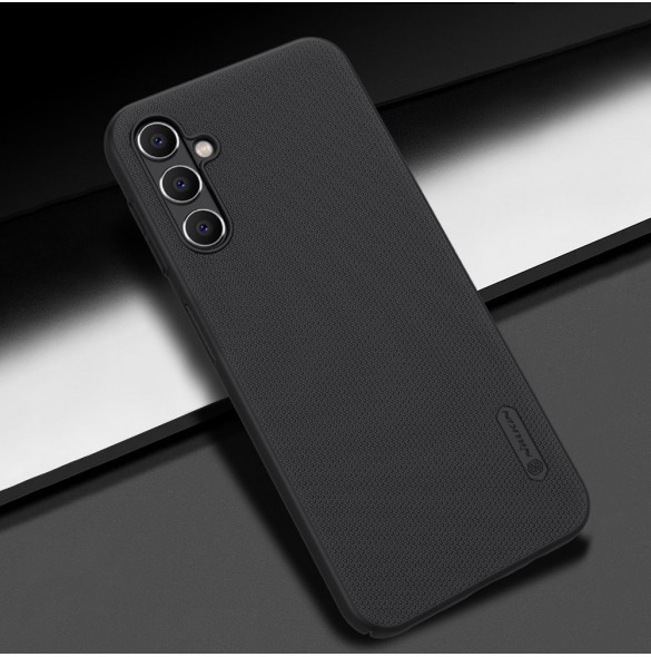 Nillkin Super Frosted Shield-fodral för Samsung Galaxy A14 5G / Galaxy A14-skal + telefonställ svart