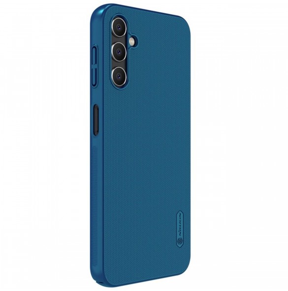Nillkin Super Frosted Shield-fodral för Samsung Galaxy A14 5G / Galaxy A14-skal + telefonstativ blå