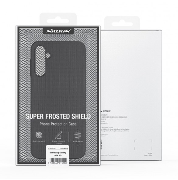 Nillkin Super Frosted Shield-fodral för Samsung Galaxy A14 5G / Galaxy A14-skal + telefonstativ blå