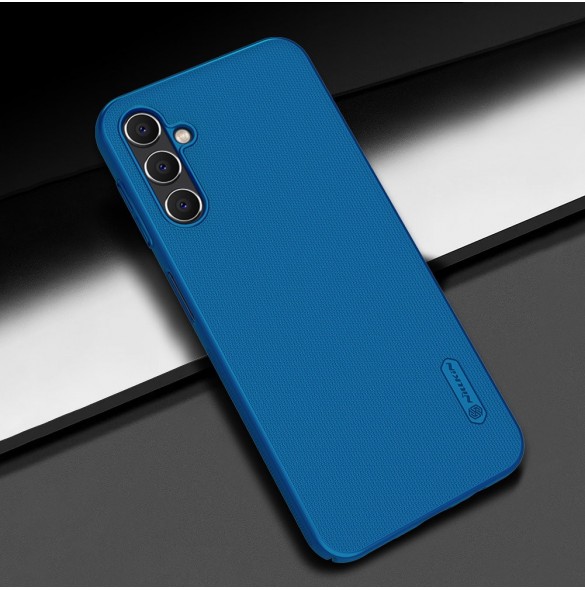 Nillkin Super Frosted Shield-fodral för Samsung Galaxy A14 5G / Galaxy A14-skal + telefonstativ blå