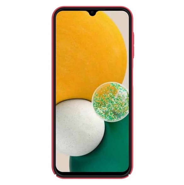 Nillkin Super Frosted Shield-fodral för Samsung Galaxy A14 5G / Galaxy A14-skal + telefonställ rött