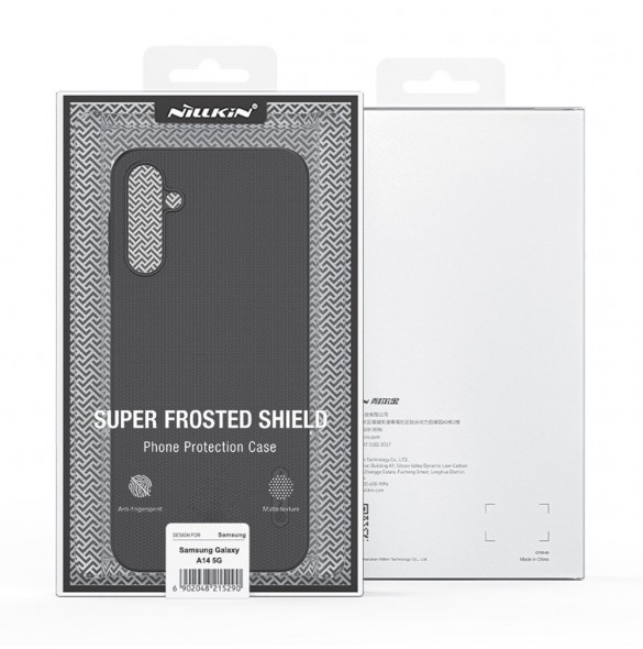 Nillkin Super Frosted Shield-fodral för Samsung Galaxy A14 5G / Galaxy A14-skal + telefonställ rött