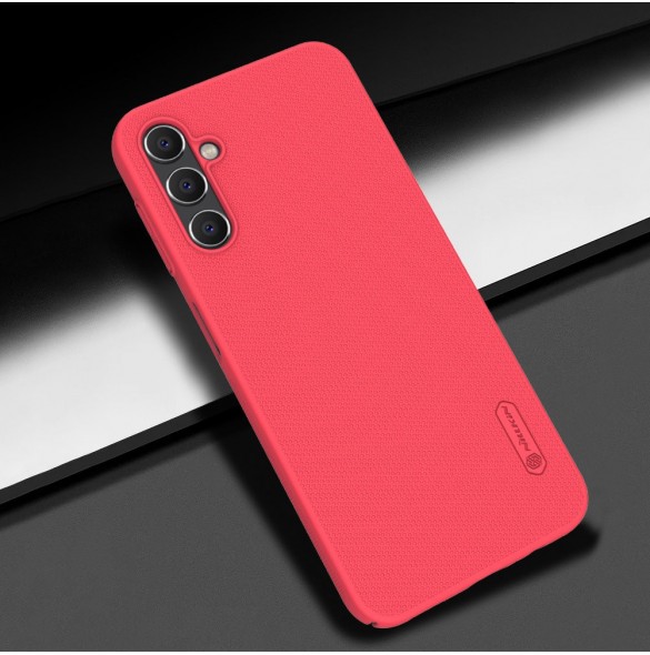 Nillkin Super Frosted Shield-fodral för Samsung Galaxy A14 5G / Galaxy A14-skal + telefonställ rött