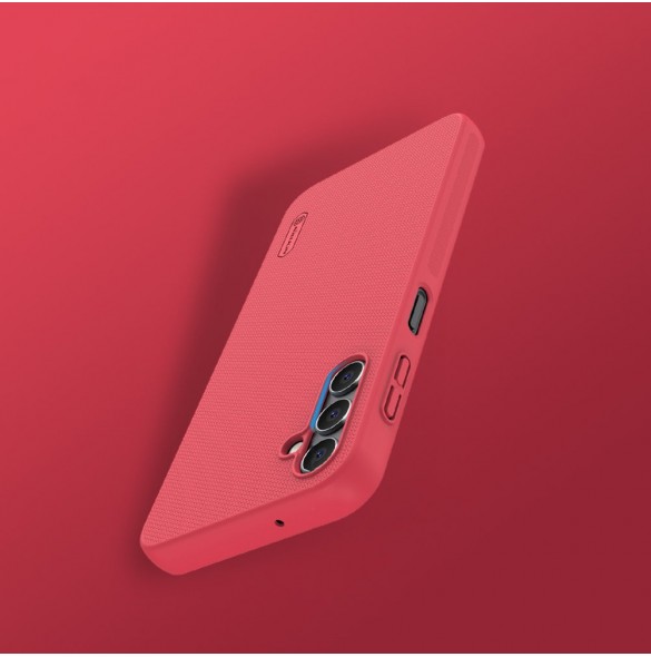 Nillkin Super Frosted Shield-fodral för Samsung Galaxy A14 5G / Galaxy A14-skal + telefonställ rött