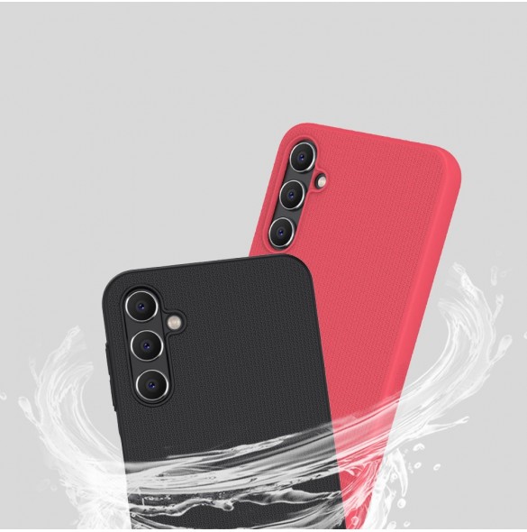 Nillkin Super Frosted Shield-fodral för Samsung Galaxy A14 5G / Galaxy A14-skal + telefonställ rött