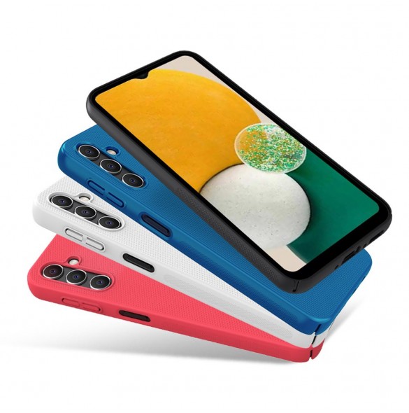 Nillkin Super Frosted Shield-fodral för Samsung Galaxy A14 5G / Galaxy A14-skal + telefonställ rött