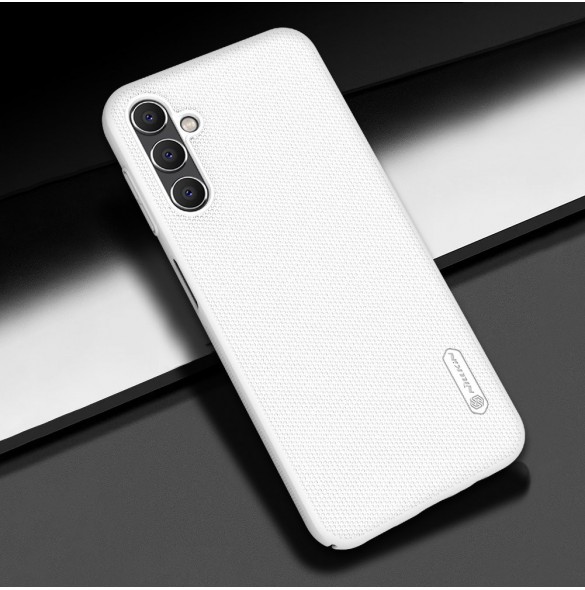 Nillkin Super Frosted Shield-fodral för Samsung Galaxy A14 5G / Galaxy A14-skal + telefonställ vit