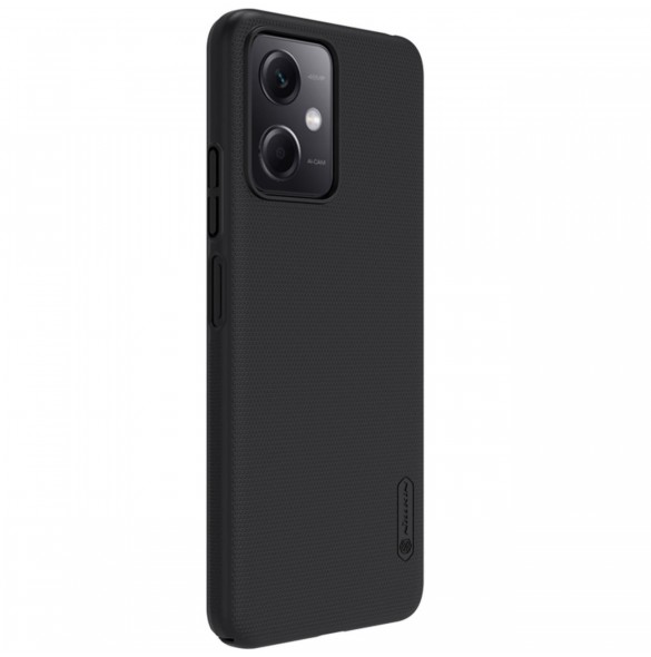 Nillkin Super Frosted Shield-fodral för Xiaomi Redmi Note 12 5G / Poco X5 5G skal + telefonställ svart