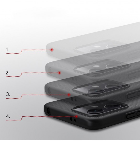 Nillkin Super Frosted Shield-fodral för Xiaomi Redmi Note 12 5G / Poco X5 5G skal + telefonställ svart
