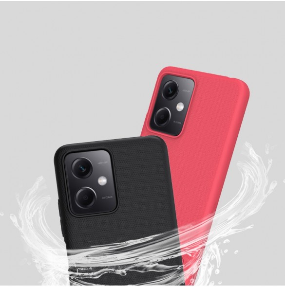 Nillkin Super Frosted Shield-fodral för Xiaomi Redmi Note 12 5G / Poco X5 5G skal + telefonställ svart