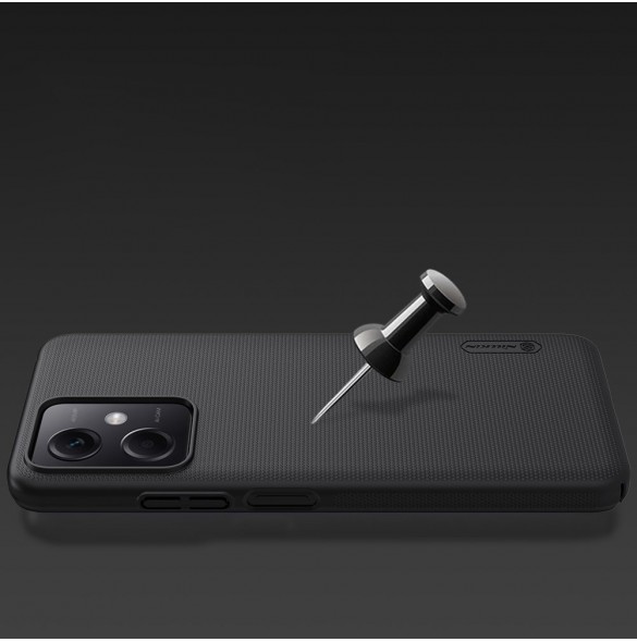Nillkin Super Frosted Shield-fodral för Xiaomi Redmi Note 12 5G / Poco X5 5G skal + telefonställ svart