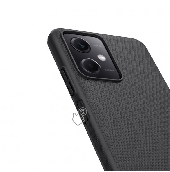 Nillkin Super Frosted Shield-fodral för Xiaomi Redmi Note 12 5G / Poco X5 5G skal + telefonställ svart