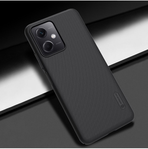 Nillkin Super Frosted Shield-fodral för Xiaomi Redmi Note 12 5G / Poco X5 5G skal + telefonställ svart