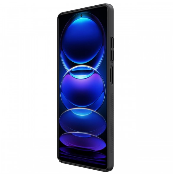 Nillkin Super Frosted Shield-fodral till Xiaomi Redmi Note 12 Pro+ skal + telefonställ svart