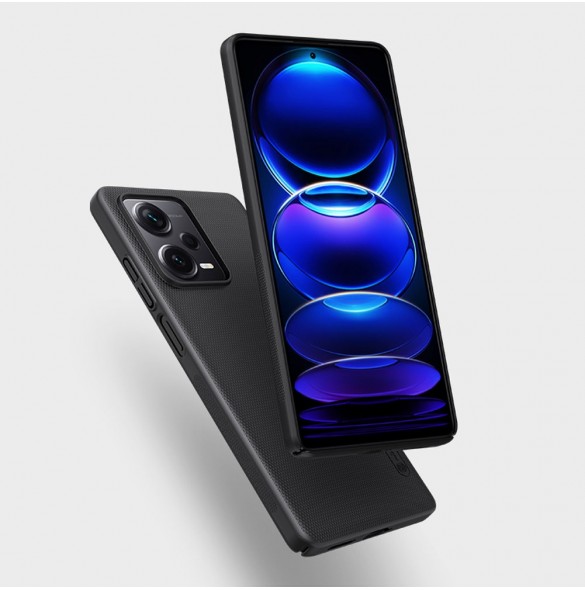 Nillkin Super Frosted Shield-fodral till Xiaomi Redmi Note 12 Pro+ skal + telefonställ svart
