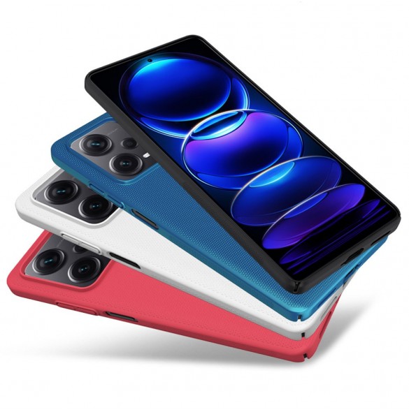 Nillkin Super Frosted Shield-fodral till Xiaomi Redmi Note 12 Pro+ skal + telefonställ svart