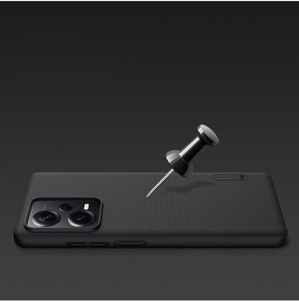 Nillkin Super Frosted Shield-fodral till Xiaomi Redmi Note 12 Pro+ skal + telefonställ svart