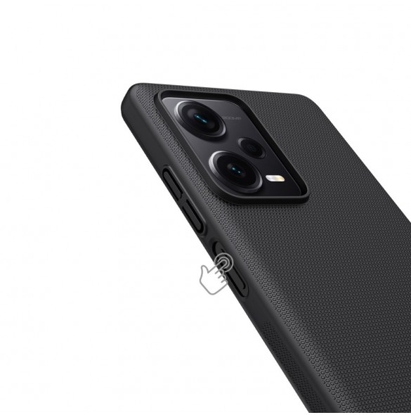 Nillkin Super Frosted Shield-fodral till Xiaomi Redmi Note 12 Pro+ skal + telefonställ svart