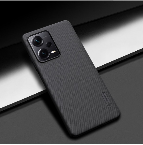 Nillkin Super Frosted Shield-fodral till Xiaomi Redmi Note 12 Pro+ skal + telefonställ svart