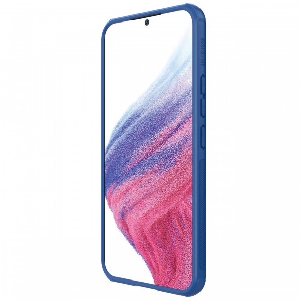 Nillkin Super Frosted Shield Pro-fodral för Samsung Galaxy A54 5G pansarskal + telefonställ blå