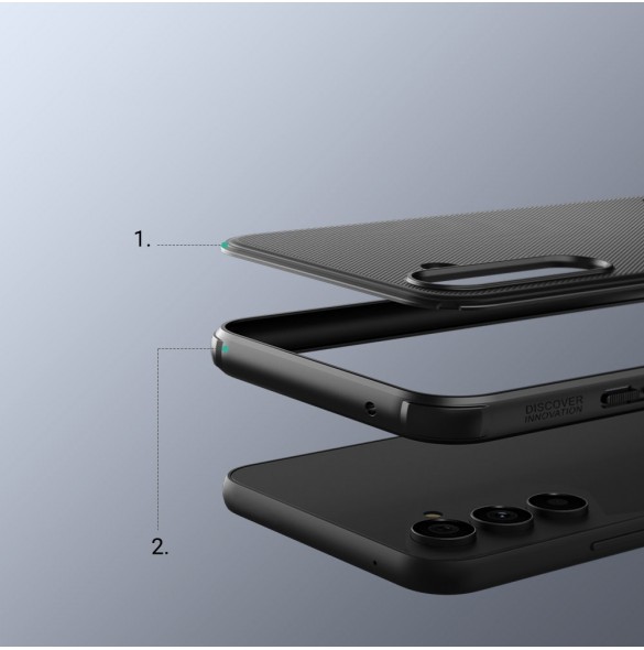 Nillkin Super Frosted Shield Pro-fodral för Samsung Galaxy A54 5G pansarskal + telefonställ blå
