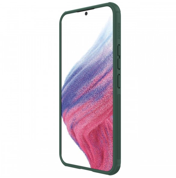 Nillkin Super Frosted Shield Pro-fodral för Samsung Galaxy A54 5G Pansarskal + Telefonställ Grön