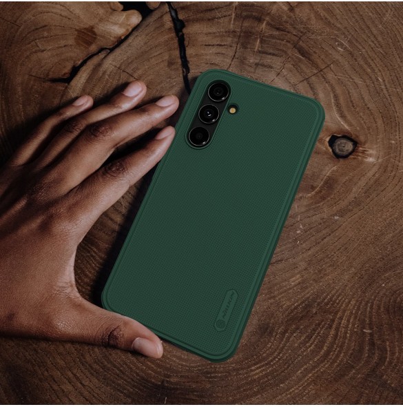 Nillkin Super Frosted Shield Pro-fodral för Samsung Galaxy A54 5G Pansarskal + Telefonställ Grön