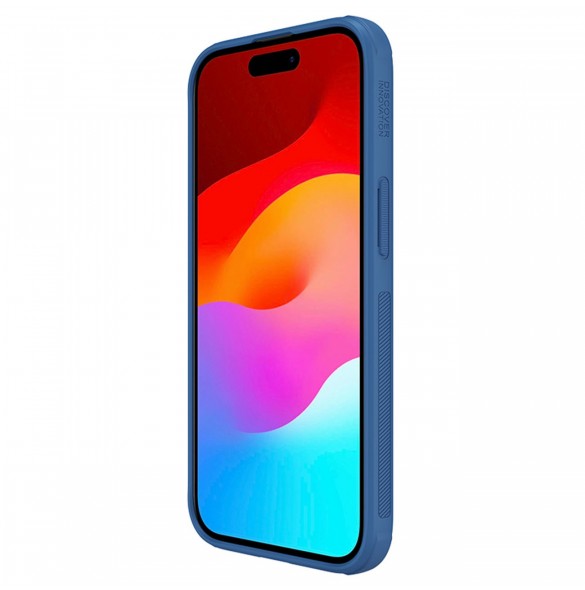 Nillkin Super Frosted Shield Pro förstärkt skal till iPhone 15 - blå