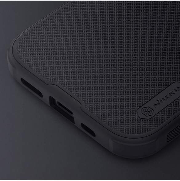 Nillkin Super Frosted Shield Pro förstärkt skal till iPhone 15 Pro Max - svart