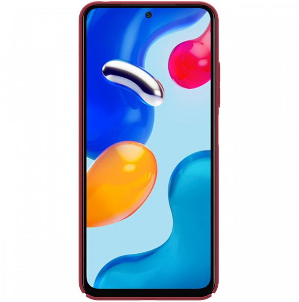 Nillkin Super Frosted Shield härdat fodral + ställ för Xiaomi Redmi Note 11S / Note 11 röd