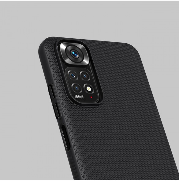 Nillkin Super Frosted Shield härdat fodral + ställ för Xiaomi Redmi Note 11S / Note 11 röd